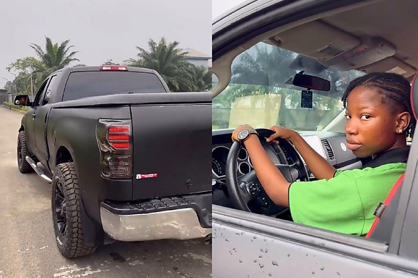 13 Year Old Child Comedienne Emanuella Takes A Toyota Tundra Truck For A Spin In Viral Video - autojosh
