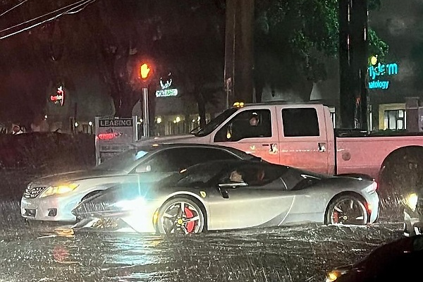 Watch : N1.4 Billion Ferrari SF90 Sports Car Battles A Flood In Miami, US - autojosh