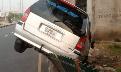 LASTMA Rescue A Drunk Driver Who Rammed Into A Road Median At Marina, Lagos - autojosh