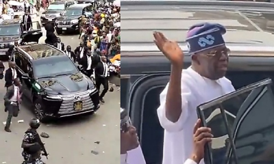 Lagosians Cheers President Tinubu As His Convoy Rolls Into Lagos Island - autojosh
