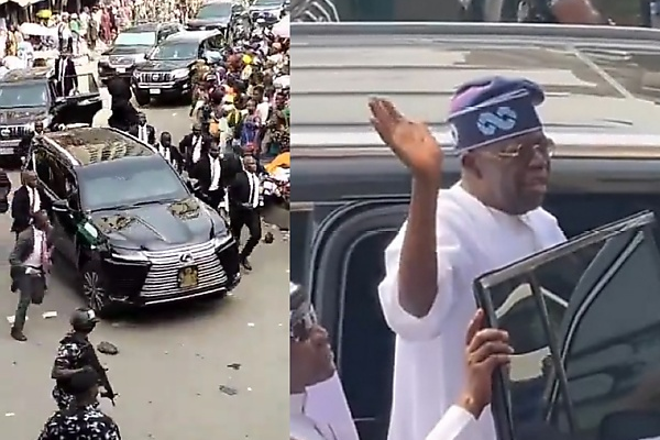 Lagosians Cheers President Tinubu As His Convoy Rolls Into Lagos Island - autojosh