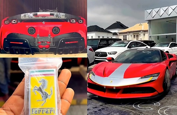 See The Unloading Of Ferrari SF90 Worth Over N1 Billion Moments After Arriving Lagos Dealership - autojosh