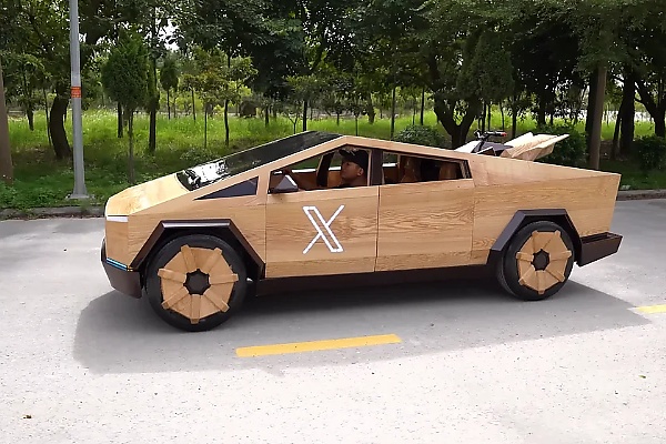 Vietnamese Woodworker Builds Replica, Drivable Tesla Cybertruck From Wood, Plans Gift Elon Musk - autojosh 