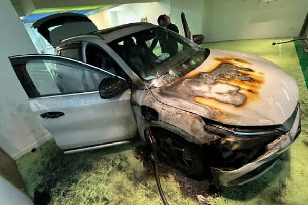 Car Owner Escapes From Burning Electric Car After Catching Fire While Charging At A Station - autojosh