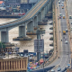 This Is Lagos And Not Dubai - Bird's Eye View Of Eko Bridge, Captures Lagos Blue Line Rail On The Left - autojosh