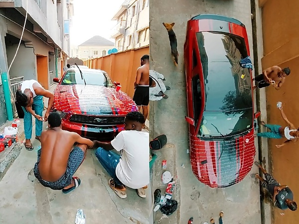 Santa's New Ride : Nigerian Shows Off His Ford Mustang Decorated With Color-changing Christmas Lights - autojosh 