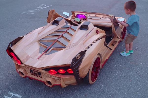 Meet The ‘Father Of The Year’ Who Builds Replica Of Famous Cars Out Of Wood For His Son To Drive - autojosh 