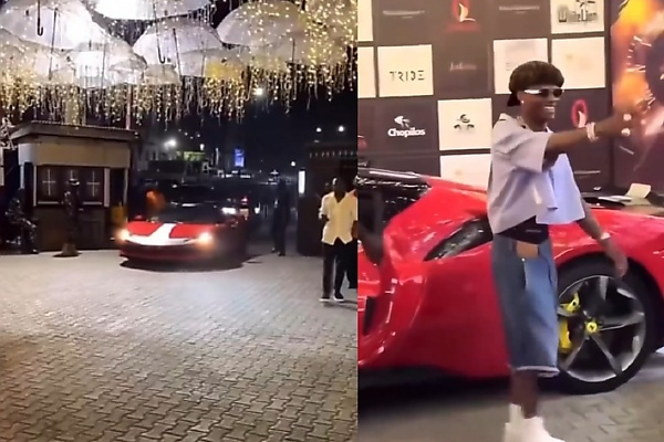 Wizkid Turn Heads After Pulling Up To An Event In His N1.4 Billion Ferrari SF90 Sports Car - autojosh