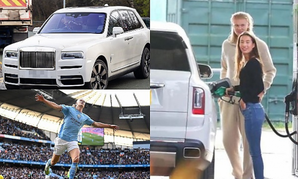 Man City Star Erling Haaland Seen Filling Up The Tank Of His ₦700 Million Rolls-Royce Cullinan - autojosh