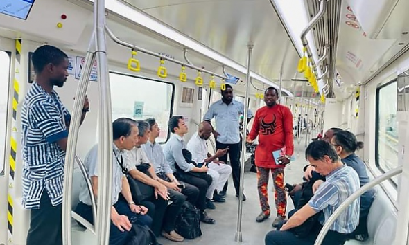 Today's Photos : Japanese Officials Rides On Blue Line Train During Their Visit To Lagos - autojosh