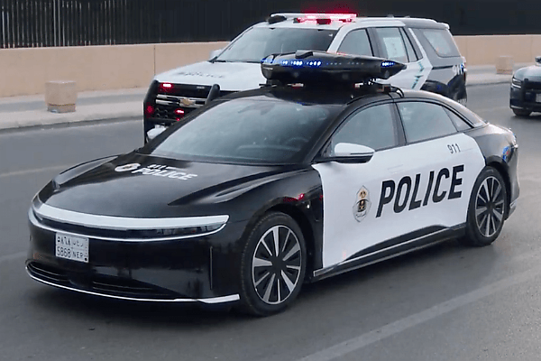 Lucid Air EV Joins Saudi Arabia Police Force, Features Drone Carrier On Its Roof - autojosh 