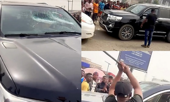 Angry Sienna Owner Breaks Toyota Land Cruiser Windscreen In Road Rage Between Nigerian Motorists - autojosh