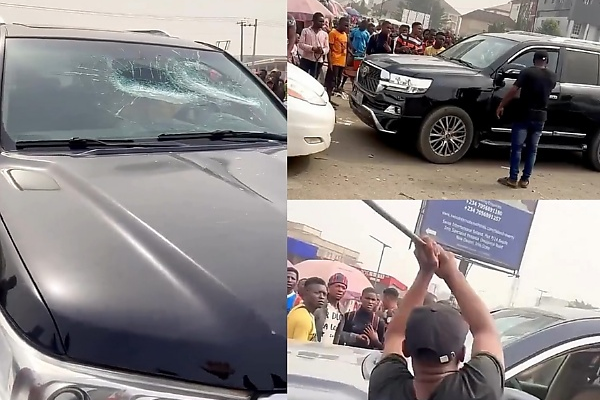 Angry Sienna Owner Breaks Toyota Land Cruiser Windscreen In Road Rage Between Nigerian Motorists - autojosh