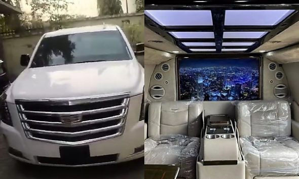 Senator Omisore Gifts Ooni Of Ife A Bulletproof Cadillac Escalade, Features Giant TV, Captain Chairs - autojosh