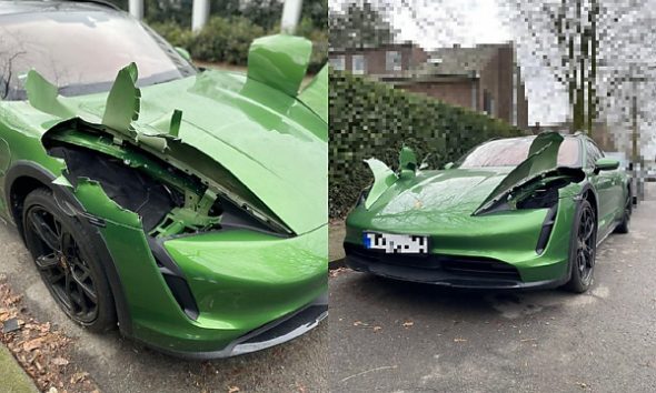 See How Thieves Butchered Porsche Taycan To Steal Its Pricey Headlights - autojosh