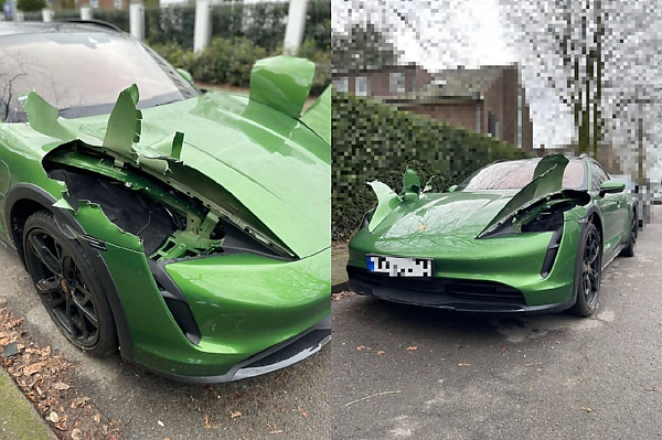 See How Thieves Butchered Porsche Taycan To Steal Its Pricey Headlights - autojosh