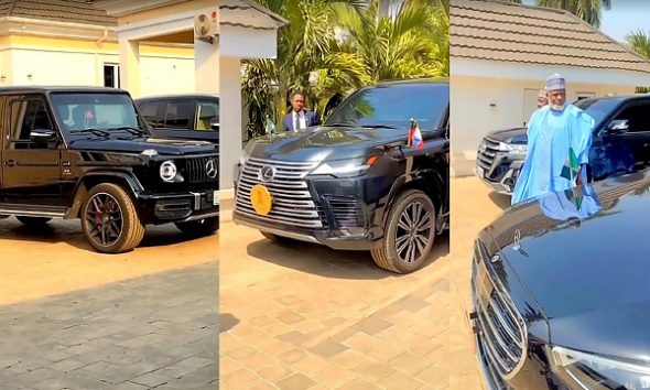 Netizens Reacts To The Stunning Luxury Car Fleets Spotted During An APC Meeting (Video) - autojosh