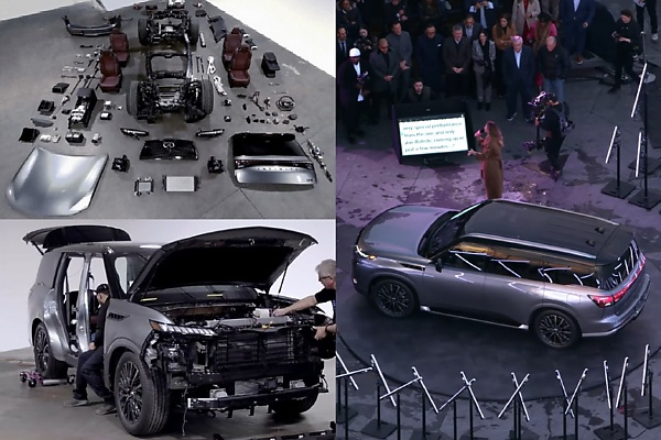 Watch : 2025 Infiniti QX80 SUV Disassembled Into Pieces To Get It Above 100-story Tower - autojosh