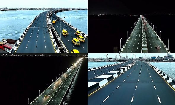 Today's Photos : Stunning Birds Eye View Of The Newly Renovated 11.8-km 3rd Mainland Bridge - autojosh