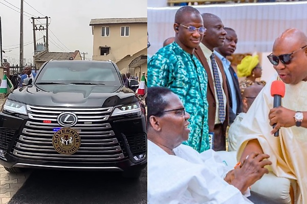 Moment Gov Adeleke Arrived 82nd Birthday Of Ebenezer Obey In His Armored Lexus LX 600 SUV thumbnail