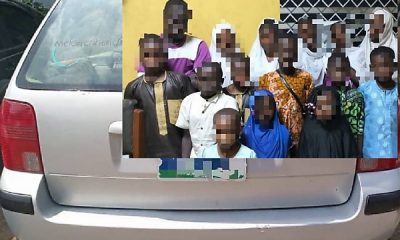 Lagos Police Arrest Driver For Cramming 15 Children Into A Car, Including 4 Inside The Boot - autojosh