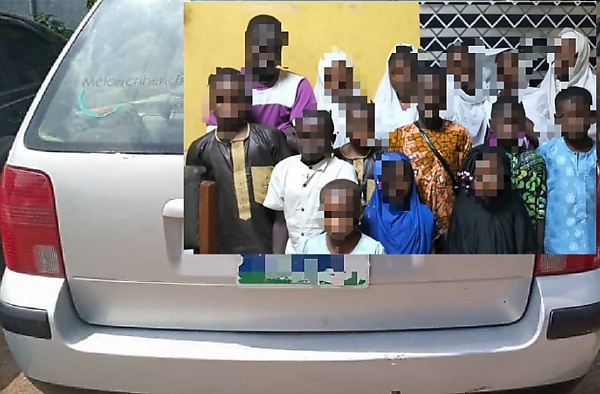 Lagos Police Arrest Driver For Cramming 15 Children Into A Car, Including 4 Inside The Boot - autojosh