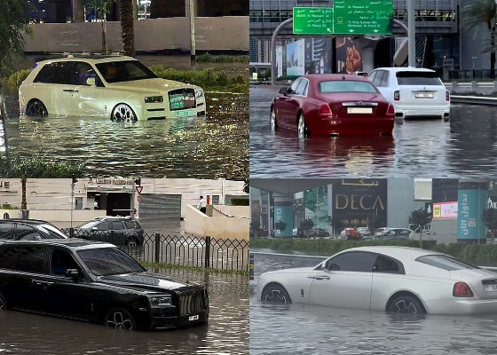 Today's Photos : Several Rolls-Royces Drowned In Dubai Flood - But Can They Be Fixed? - autojosh
