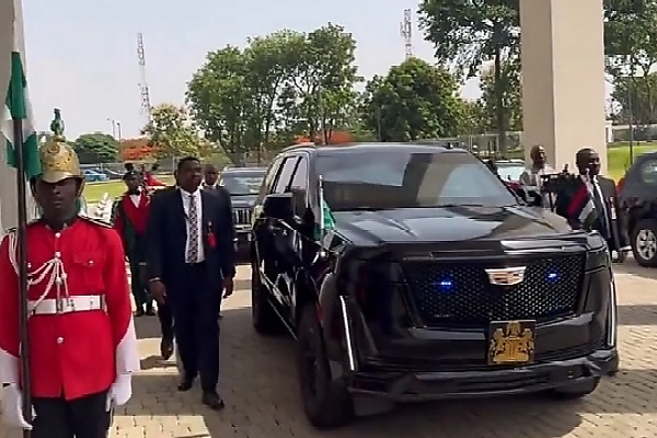 Moment President Tinubu Arrived For African Counter-Terrorism Summit In An Armored Cadillac Escalade SUV - autojosh
