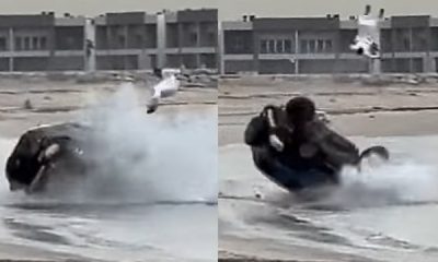 Driver Of A Toyota FJ Cruiser Launched Into The Air In Viral Beach Rollover In Kuwait - autojosh