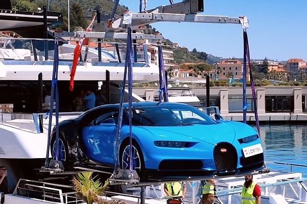 $3 Million Bugatti Chiron Arrived For F1 Monaco Onboard $25 Million “Seven Sins” Superyacht - autojosh 