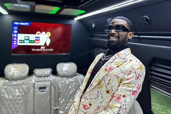 D’banj Chauffeured In Custom Mercedes-Benz Sprinter With Giant Smart TV For His Visit To TVC News - autojosh 