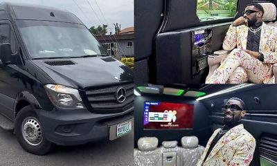 D’banj Chauffeured In Custom Mercedes-Benz Sprinter With Giant Smart TV For His Visit To TVC News - autojosh