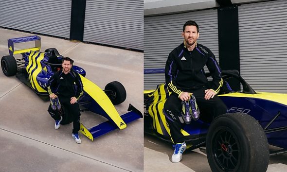 Lionel Messi Poses With F1 Race Car, Which Can Go As Fast As The Newly Launched Adidas F50 Boots - autojosh