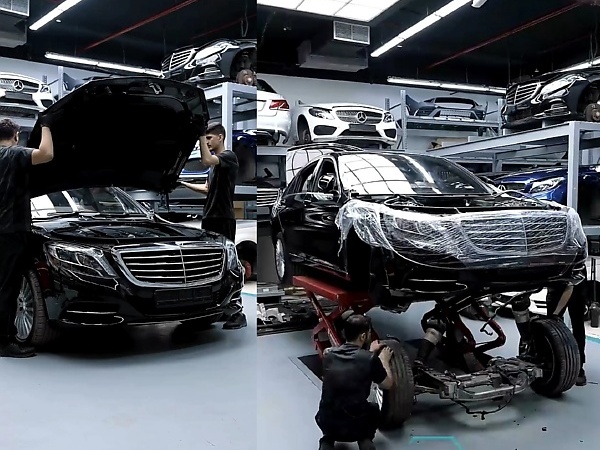 Watch Auto Technicians Disassemble A 2015 Mercedes-Benz S-Class To Sell Its Parts - autojosh