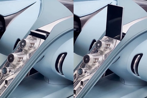 Watch Bugatti Tourbillon's Hidden Digital Touchscreen Emerge From The Center Console In 5 Seconds - autojosh 