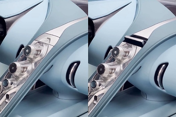 Watch Bugatti Tourbillon's Hidden Digital Touchscreen Emerge From The Center Console In 5 Seconds - autojosh 