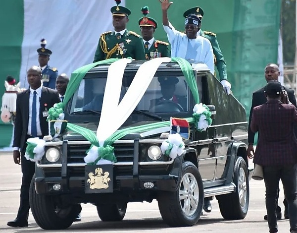 Democracy Day: Moment President Tinubu Slipped While Mounting The Parade Vehicle At Eagles Square - autojosh