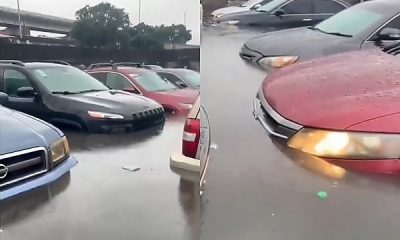 Flood From Heavy Rainfall Submerged Dozens Of Cars At A Parking Lot In Lagos - autojosh