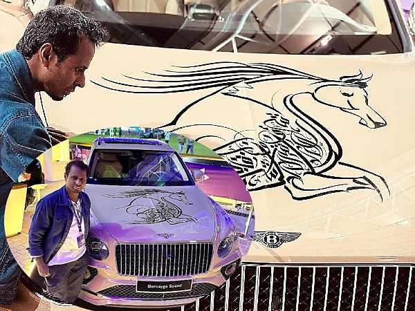 Calligraffiti Artist Performs Live Painting On A $265,000 Bentley Bentayga Speed Ultra-luxury SUV - autojosh