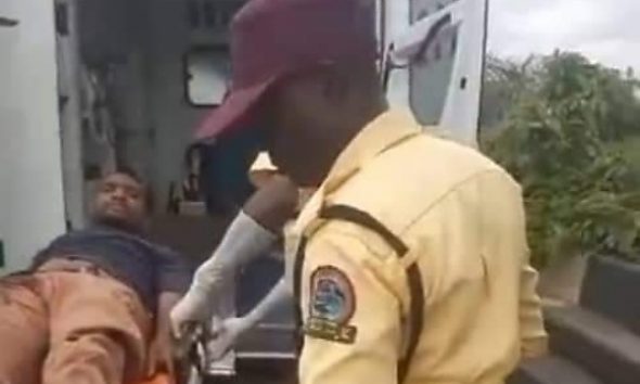 LASTMA Rescues Korope Driver After Crashing Into A Culvert While Using A Mobile Phone - autojosh