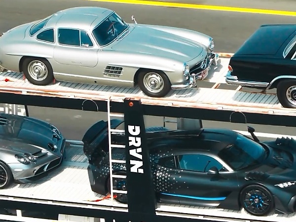 Iconic Mercedes Models Spotted On Hauler Trailer, Set To Be Displayed At Coffee Shop In Dubai - autojosh 