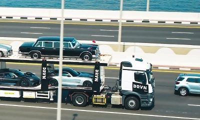 Iconic Mercedes Models Spotted On Hauler Trailer, Set To Be Displayed At Coffee Shop In Dubai - autojosh