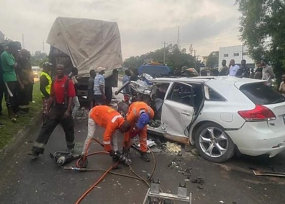 LASEMA Used Specialized Tools To Remove Toyota Venza Driver After Crashing Into Stationary Truck - autojosh