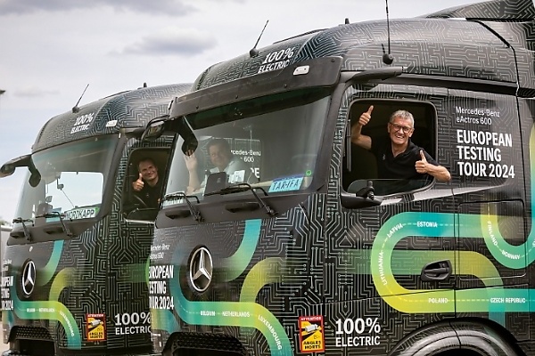 Two Mercedes eActros 600 Trucks Returns To Germany After Completing A Tour Across 22 Countries - autojosh 