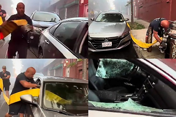 New York City Firefighters Breaks A Car’s Windows To Pass A Hose After A Driver Blocked A Fire Hydrant - autojosh