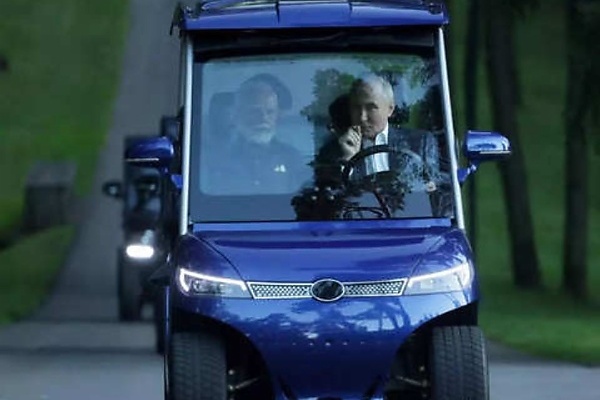 Russian President Vladimir Putin Drives Indian PM Modi Around In Electric Golf Cart - autojosh 