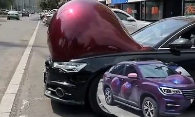 Extreme Hot Weather Left Many Wrapped Cars Looking Pregnant In China - autojosh