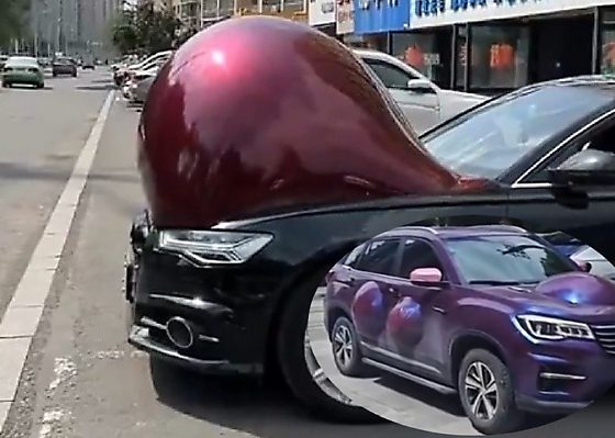 Extreme Hot Weather Left Many Wrapped Cars Looking Pregnant In China - autojosh