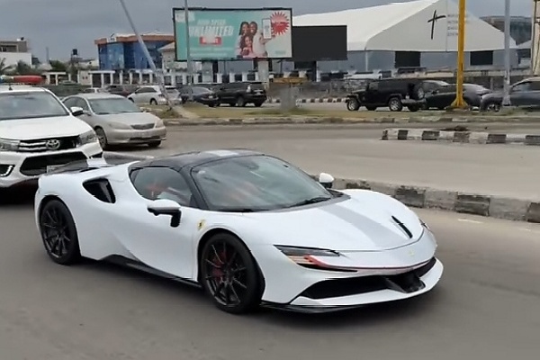 N1.4 Billion Ferrari SF90 Sports Car Spotted Cruising In Lagos - autojosh 