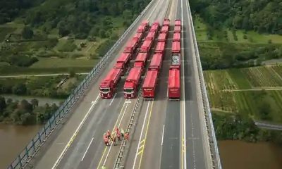 Germany Parks 24 Trucks On 50-year-old Bridge To Test How Much It Could Still Withstand - autojosh